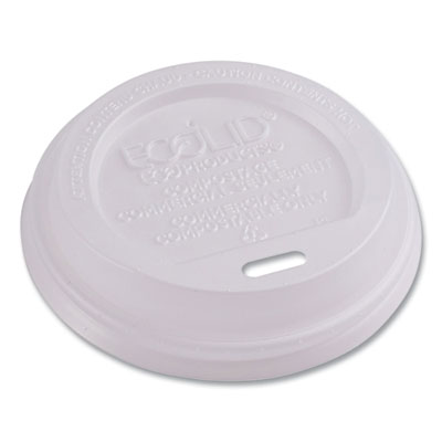 Eco-Products EcoLid Renewable/Compostable Hot Cup Lids, Fits 8 oz Hot Cups, Plastic, White, 50/Packs, 16 Packs/Carton (EPECOLID8)