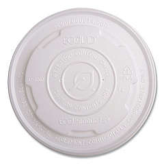 Eco-Products World Art PLA-Laminated Soup Container Lids, For 12 oz to 32 oz Containers, White, Plastic, 50/Pack, 10 Packs/Carton (EPECOLIDSPL)