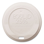 Eco-Products EcoLid 25% Recycled Content Hot Cup Lid, Fits 8 oz Hot Cups, Plastic, White, 100/Pack, 10 Packs/Carton (EPHL8WR)