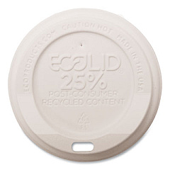 Eco-Products EcoLid 25% Recycled Content Hot Cup Lid, Fits 8 oz Hot Cups, Plastic, White, 100/Pack, 10 Packs/Carton (EPHL8WR)