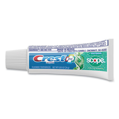 Crest Complete Whitening Toothpaste + Scope, Mint, 0.85 oz Tube, 72/Carton (04365)