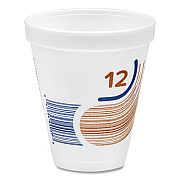 Dart Breeze Hot/Cold Insulated Foam Drinking Cups, 12 oz, Brown/White/Blue, 1,000/Carton (12J16B)