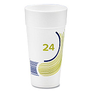 Dart Breeze Hot/Cold Insulated Foam Drinking Cups, 24 oz, Green/White/Blue, 500/Carton (24J16B)