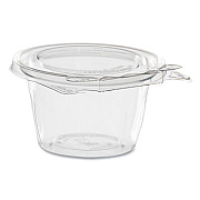 Dart SafeSeal Tamper-Resistant, Tamper Evident Bowls, Flat Lid, 8 oz, 4.6 x 8.84 x 2.49, Clear, Plastic, 272/Carton (SC8F)