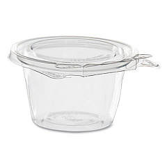 Dart SafeSeal Tamper-Resistant, Tamper Evident Bowls, Flat Lid, 8 oz, 4.6 x 8.84 x 2.49, Clear, Plastic, 272/Carton (SC8F)
