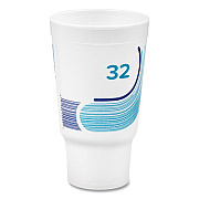 Dart Breeze Hot/Cold Insulated Foam Drinking Cups, Pedestal Cup, 32 oz, Teal/White/Blue, 400/Carton (32AJ20B)