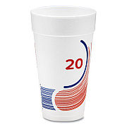 Dart Breeze Hot/Cold Insulated Foam Drinking Cups, 20 oz, Red/White/Blue, 500/Carton (20J16B)