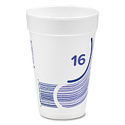 Dart Breeze Hot/Cold Insulated Foam Drinking Cups, 16 oz, Purple/White/Blue, 1,000/Carton (16J16B)