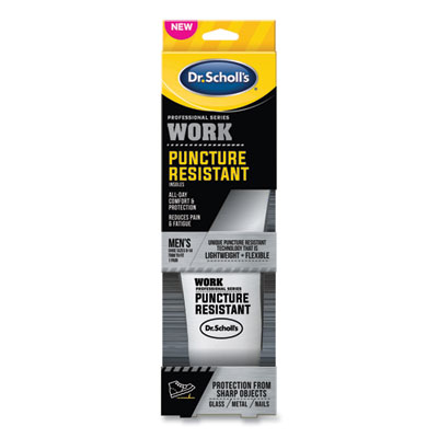Dr. Scholl's Professional Series Work Puncture Resistant Insoles for Men, Men's Sizes 8 to 14, Black (00293)