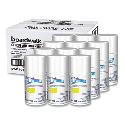 Boardwalk Metered Air Freshener Refill, Citrus Sunrise Scent, 7 oz Aerosol Spray, 12/Carton (904)