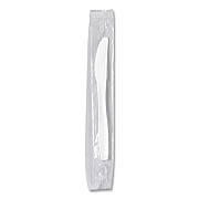 SOLO Regal Mediumweight Cutlery, Individually Wrapped, Knife, Plastic, White, 1,000/Carton (MOW20007)