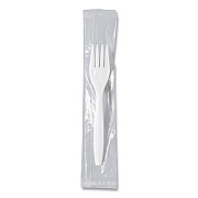 SOLO Regal Mediumweight Cutlery, Individually Wrapped, Fork, Plastic, White, 1,000/Carton (MOW10007)