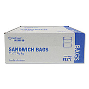 AmerCareRoyal Flip Top Bag, 7" x 7", Clear, 2,000/Carton (FTS77)