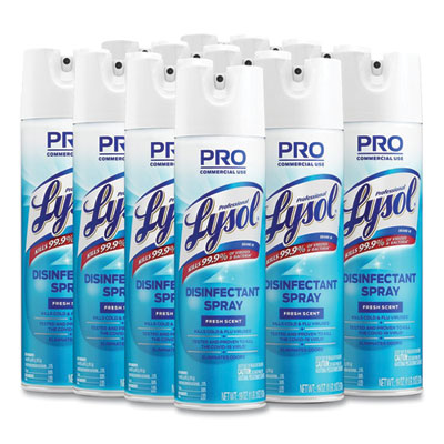 Professional LYSOL Brand Disinfectant Spray, Fresh Scent, 19 oz Aerosol Spray, 12/Carton (04675CT)