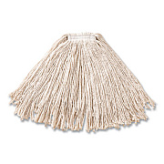 Rubbermaid Commercial Cut-End Cotton Wet Mop Heads, Cotton/Plastic, White, 12/Carton (FGF51800WH00)