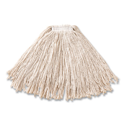 Rubbermaid Commercial Cut-End Cotton Wet Mop Heads, Cotton/Plastic, White, 12/Carton (FGF51800WH00)