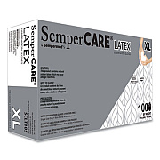 SemperCare Latex Examination Gloves, Powder-Free, X-Large, 5 mil Thick, 9.45" Long, Cream, 100/Box (SCLT105BX)