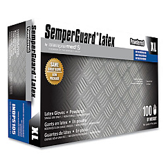 SemperGuard Latex Powdered Gloves, X-Large, 4 mil Thick, 9.45" Long, Cream, 100/Box (INDPS105BX)