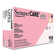 SemperCare Latex Examination Gloves, Powder-Free, Medium, 5 mil Thick, 9.45" Long, Cream, 100/Box, 10 Boxes/Carton (SCLT103)