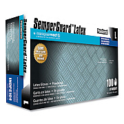 SemperGuard Latex Powdered Gloves, Large, 4 mil Thick, 9.45" Long, Cream, 100/Box (INDPS104BX)