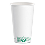 SOLO Compostable Paper Hot Cups, ProPlanet Seal, 16 oz, White/Green, 1,000/Carton (316PLAPLANET)