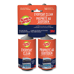 Scotch-Brite Everyday Clean Lint Roller, 70 Sheets/Roll, 2/Pack (836RS70TP)