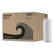 Boardwalk Hot Cup Lids, Fits 8 oz Hot Cups, Plastic, White, 50/Sleeve, 20 Sleeves/Carton (HOTWH8)