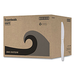 Boardwalk Heavyweight Polystyrene Cutlery, Knife, Plastic, White, 1,000/Carton (KNIFEHW)