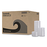 Boardwalk PET Cold Cup Lids, Fits 14 oz to 24 oz Cold Cups, Plastic, Clear, 100/Sleeve, 10 Sleeves/Carton (PETSTRAW)