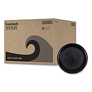 Boardwalk Hi-Impact Plastic Dinnerware, Plate, 10" dia, Black, 125/Sleeve, 4 Sleeves/Carton (PLHIPS10BL)