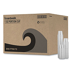 Boardwalk Souffle/Portion Cups, 1 oz, Plastic, Clear, 125/Sleeves, 20 Sleeves/Carton (PRTN1TS)
