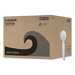 Boardwalk Heavyweight Polystyrene Cutlery, Spoon, Plastic, White, 1,000/Carton (SPOONHW)