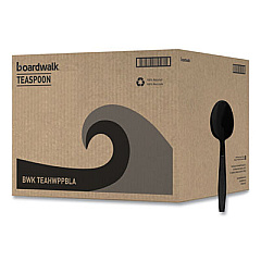 Boardwalk Heavyweight Polypropylene Cutlery, Spoon, Plastic, Black, 1,000/Carton (TEAHWPPBLA)