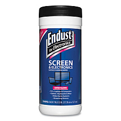 Endust Antistatic Screen Cleaning Wipes, Premoistened, 5 x 7, Clean Scent, White, 70/Canister (11506)