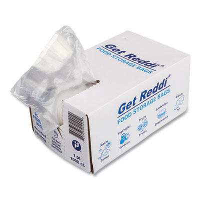 Inteplast Group Food Bags, 16 oz, 4" x 2" x 8", Clear, 1,000/Carton (PB040208)