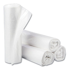 Inteplast Group High-Density Commercial Can Liners, 30 gal, 10 mic, 30" x 37", Clear, Interleaved Roll, 25 Bags/Roll, 20 Rolls/Carton (S303710N)