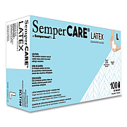 SemperCare Latex Examination Gloves, Powder-Free, Large, 5 mil Thick, 9.45" Long, Cream, 100/Box, 10 Boxes/Carton (SCLT104)