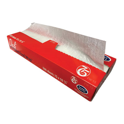 Handy Wacks Interfolded Food Wrap Deli Sheets, 10.75 x 15, 500/Box, 12 Boxes/Carton (FW15)