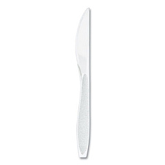 SOLO Impress Heavyweight Full-Length Polystyrene Cutlery, Knife, Plastic, White, 100/Box (HSWKX0007BX)