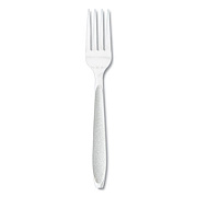 SOLO Impress Heavyweight Full-Length Polystyrene Cutlery, Fork, Plastic, White, 100/Box (HSWFX0007BX)