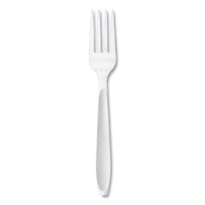 SOLO Impress Heavyweight Full-Length Polystyrene Cutlery, Fork, Plastic, White, 100/Box (HSWFX0007BX)