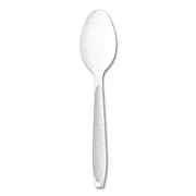 SOLO Impress Heavyweight Full-Length Polystyrene Cutlery, Spoon, Plastic, White, 100/Box (HSWTX0007BX)