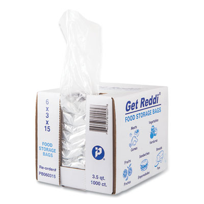Inteplast Group Food Bags, 112 oz., 6" x 3" x 15", Clear, 1,000/Carton (PB060315)