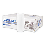 Inteplast Group High-Density Commercial Can Liners, 16 gal, 8 mic, 24" x 33", Natural, Interleaved Roll, 50 Bags/Roll, 20 Rolls/Carton (S243308N)