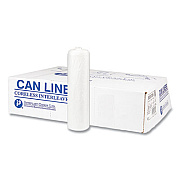 Inteplast Group High-Density Commercial Can Liners, 30 gal, 8 mic, 30" x 37", Clear, Interleaved Roll, 25 Bags/Roll, 20 Rolls/Carton (S303708N)