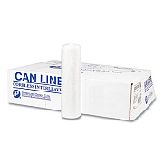 Inteplast Group High-Density Commercial Can Liners, 33 gal, 17 mic, 33" x 40", Clear, Interleaved Roll, 25 Bags/Roll, 10 Rolls/Carton (S334017N)