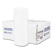 Inteplast Group High-Density Commercial Can Liners, 55 gal, 17 mic, 36" x 60", Clear, Interleaved Roll, 25 Bags/Roll, 8 Rolls/Carton (S366017N)