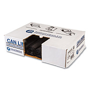 Inteplast Group High-Density Commercial Can Liners, 45 gal, 12 mic, 40" x 48", Black, Interleaved Roll, 25 Bags/Roll, 10 Rolls/Carton (S404812K)