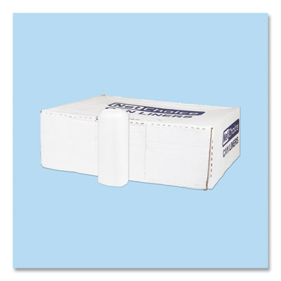 Inteplast Group High-Density Commercial Can Liners, 45 gal, 12 mic, 40" x 48", Clear, Interleaved Roll, 25 Bags/Roll, 10 Rolls/Carton (S404812N)
