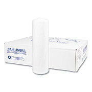 Inteplast Group High-Density Commercial Can Liners, 45 gal, 14 mic, 40" x 48", Clear, Interleaved Roll, 25 Bags/Roll, 10 Rolls/Carton (S404814N)